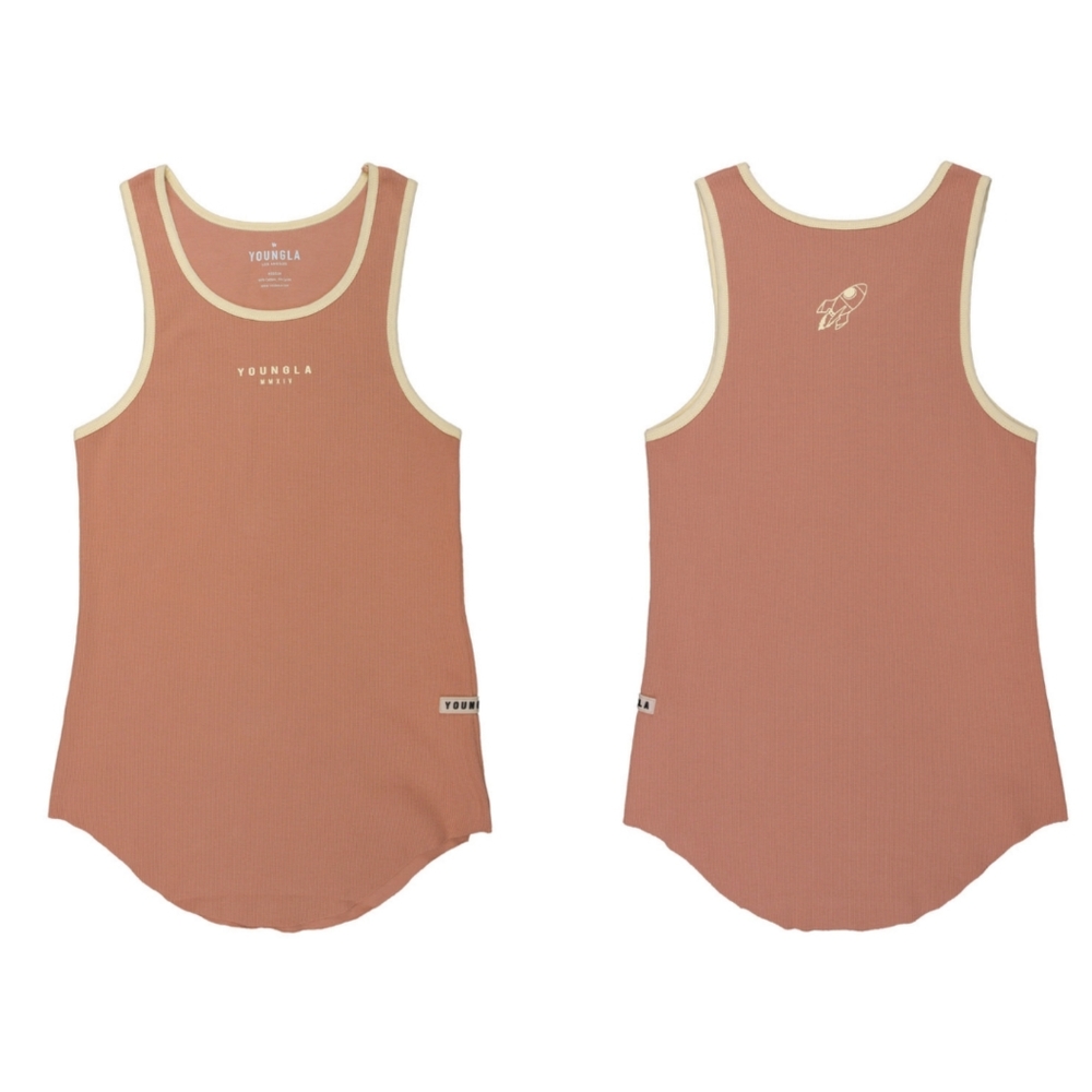 YoungLA 313 Rocket Ribbed Tank Salmon
